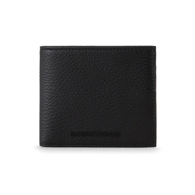 EMPORIO ARMANI ΔΕΡΜΑΤΙΝΟ ΠΟΡΤΟΦΟΛΙ ΜΑΥΡΟ