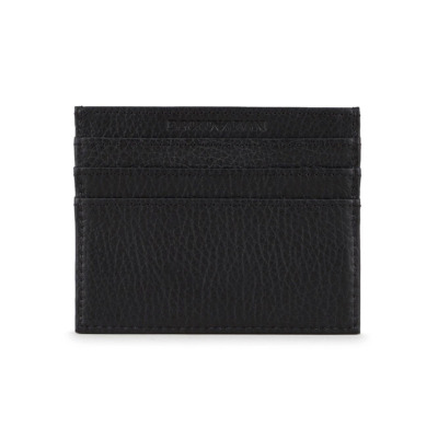 EMPORIO ARMANI ΔΕΡΜΑΤΙΝΗ ΘΗΚΗ ΠΙΣΤΩΤΙΚΩΝ ΚΑΡΤΩΝ ΜΑΥΡΟ