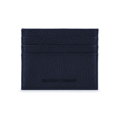 EMPORIO ARMANI ΔΕΡΜΑΤΙΝΗ ΘΗΚΗ ΠΙΣΤΩΤΙΚΩΝ ΚΑΡΤΩΝ ΜΠΛΕ