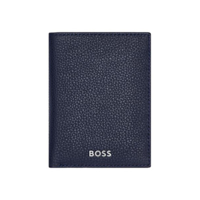 HUGO BOSS GRAINED ΔΕΡΜΑΤΙΝΟ ΠΟΡΤΟΦΟΛΙ ΜΠΛΕ