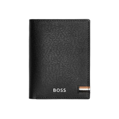 HUGO BOSS ICONIC ΔΕΡΜΑΤΙΝΗ ΚΑΡΤΟΘΗΚΗ ΜΑΥΡΗ