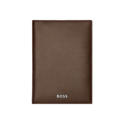 HUGO BOSS SMOOTH ΔΕΡΜΑΤΙΝΗ ΘΗΚΗ ΔΙΑΒΑΤΗΡΙΟΥ ΚΑΦΕ