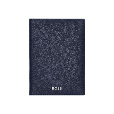 HUGO BOSS GRAINED ΔΕΡΜΑΤΙΝΗ ΘΗΚΗ ΔΙΑΒΑΤΗΡΙΟΥ ΜΠΛΕ