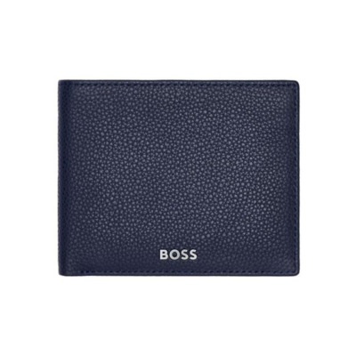 HUGO BOSS GRAINED ΔΕΡΜΑΤΙΝΟ ΠΟΡΤΟΦΟΛΙ ΜΠΛΕ