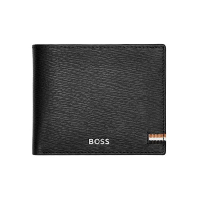 HUGO BOSS ICONIC ΔΕΡΜΑΤΙΝΟ ΠΟΡΤΟΦΟΛΙ ΜΑΥΡΟ