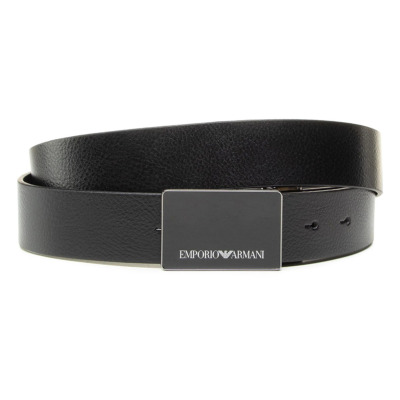EMPORIO ARMANI ΔΕΡΜΑΤΙΝΗ ΖΩΝΗ ΜΑΥΡΗ