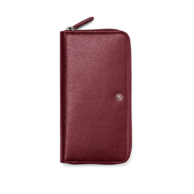 MONTEGRAPPA SAFFIANO ΔΕΡΜΑΤΙΝΟ ΠΟΡΤΟΦΟΛΙ 12CC ΜΠΟΡΝΤΟ