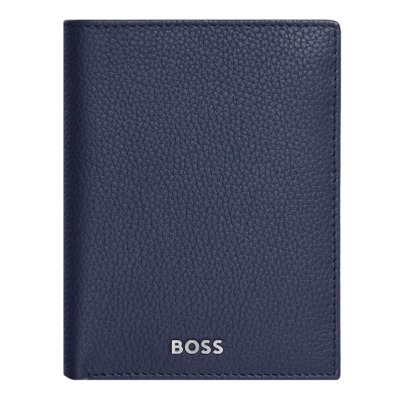 HUGO BOSS SMOOTH ΔΕΡΜΑΤΙΝΟ ΠΟΡΤΟΦΟΛΙ ΜΠΛΕ