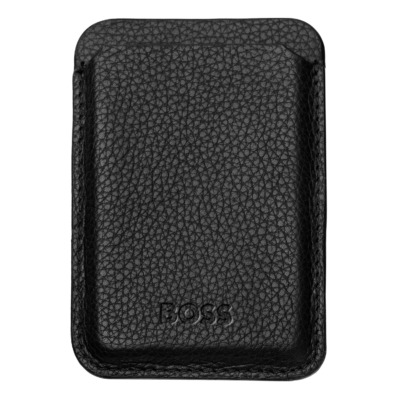HUGO BOSS GRAINED MAGSAFE ΔΕΡΜΑΤΙΝΗ ΚΑΡΤΟΘΗΚΗ ΜΑΥΡΗ
