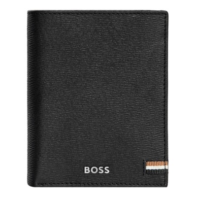 HUGO BOSS ICONIC ΔΕΡΜΑΤΙΝΟ ΠΟΡΤΟΦΟΛΙ ΜΑΥΡΟ