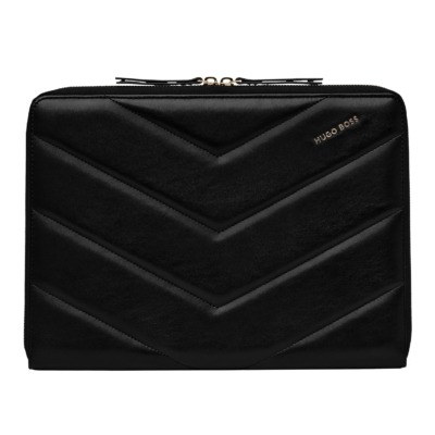 HUGO BOSS TRIGA ΝΤΟΣΙΕ ΣΥΝΕΔΡΙΩΝ Α4 ΜΕ ZIP ΜΑΥΡΟ