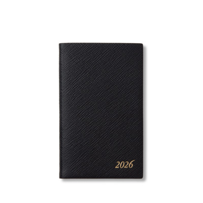 SMYTHSON PANAMA ΔΕΡΜΑΤΙΝΟ ΕΒΔΟΜΑΔΙΑΙΟ ΗΜΕΡΟΛΟΓΙΟ POCKET-SIZE A6 ( 9 X 14 ) 2026 ΜΑΥΡΟ