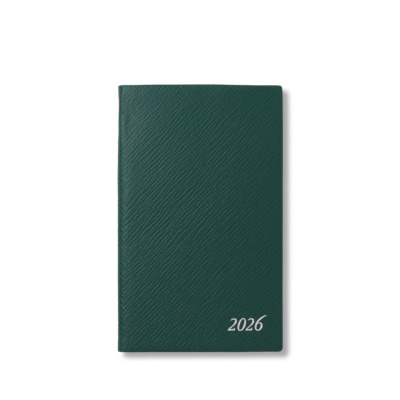 SMYTHSON PANAMA ΔΕΡΜΑΤΙΝΟ ΕΒΔΟΜΑΔΙΑΙΟ ΗΜΕΡΟΛΟΓΙΟ POCKET-SIZE A6 ( 9 X 14 ) 2026 ΠΡΑΣΙΝΟ