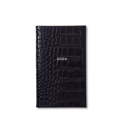 SMYTHSON PANAMA ΔΕΡΜΑΤΙΝΟ ΕΒΔΟΜΑΔΙΑΙΟ ΗΜΕΡΟΛΟΓΙΟ POCKET-SIZE A6 ( 9 X 14 ) 2026 MARA NAVY