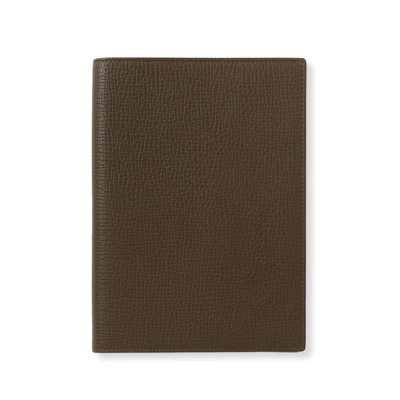 SMYTHSON LUDLOW ΔΕΡΜΑΤΙΝΟ ΣΗΜΕΙΩΜΑΤΑΡΙΟ ΜΕ ΕΞΩΦΥΛΛΟ Α5 MID-SIZE ( 14.5 X 19.5 ) ΚΑΦΕ