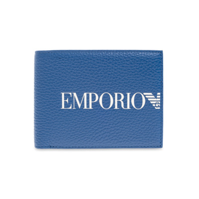 EMPORIO ARMANI ΠΟΡΤΟΦΟΛΙ WITH LOGO ΜΠΛΕ