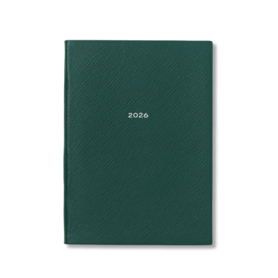 SMYTHSON SOHO PREMIUM ΔΕΡΜΑΤΙΝΟ ΕΒΔΟΜΑΔΙΑΙΟ ΗΜΕΡΟΛΟΓΙΟ Α5 MID-SIZE ( 14 X 19.6 ) 2026  FOREST GREEN