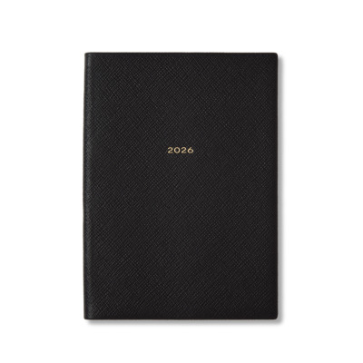 SMYTHSON SOHO PREMIUM ΔΕΡΜΑΤΙΝΟ ΕΒΔΟΜΑΔΙΑΙΟ ΗΜΕΡΟΛΟΓΙΟ Α5 MID-SIZE ( 14 X 19.6 ) 2026 BLACK
