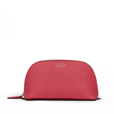 SMYTHSON PANAMA ΔΕΡΜΑΤΙΝΟ ΤΣΑΝΤΑΚΙ ΠΡΟΣΩΠΙΚΩΝ ΕΙΔΩΝ RASPBERRY