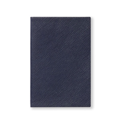 SMYTHSON CHELSEA PREMIUM ΔΕΡΜΑΤΙΝΟ ΣΗΜΕΙΩΜΑΤΑΡΙΟ POCKET-SIZE A6 ( 11.2 x 16.7 ) PANAMA ΜΠΛΕ ΣΚΟΥΡΟ