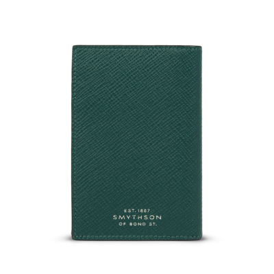 SMYTHSON PANAMA PREMIUM ΔΕΡΜΑΤΙΝΗ ΚΑΡΤΟΘΗΚΗ FOLDER 6CC ΠΡΑΣΙΝΗ