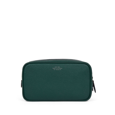 SMYTHSON PANAMA PREMIUM ΔΕΡΜΑΤΙΝΟ ΤΣΑΝΤΑΚΙ ΠΡΟΣΩΠΙΚΩΝ ΕΙΔΩΝ ΠΡΑΣΙΝΟ