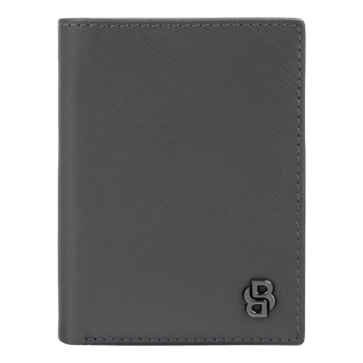HUGO BOSS DOUBLE B ΔΕΡΜΑΤΙΝΗ ΚΑΡΤΟΘΗΚΗ GREY