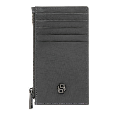 HUGO BOSS DOUBLE B ΔΕΡΜΑΤΙΝΗ ΚΑΡΤΟΘΗΚΗ GREY