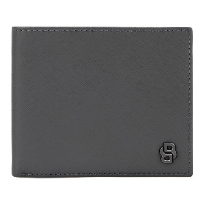 HUGO BOSS DOUBLE B ΔΕΡΜΑΤΙΝΟ ΠΟΡΤΟΦΟΛΙ GREY