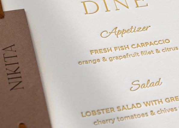 ROMANTIC MENU CARDS