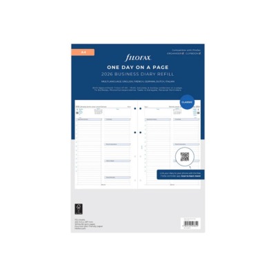 FILOFAX ΑΝΤΑΛΛΑΚΤΙΚΟ Α4 ΗΜΕΡΟΛΟΓΙΟ 2026 ΗΜΕΡΗΣΙΟ MULTILANGUAGE