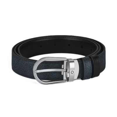 MONTBLANC SARTORIAL HORSESHOE ΖΩΝΗ ΜΠΛΕ - ΜΑΥΡΗ