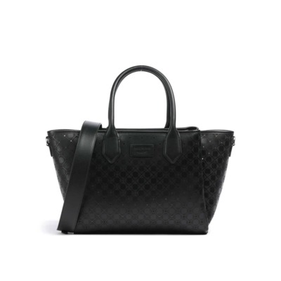 Γυναικεία τσάντα ώμου του οίκου Emporio Armani σε συνδυασμό χρωμάτων μαύρου και nude, κατασκευασμένη από υψηλής ποιότητας οικολογικό δέρμα