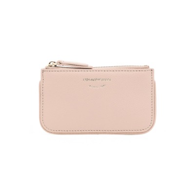 Πορτοφόλι για κέρματα από την εταιρεία Emporio Armani κατασκευασμένο από δέρμα σε nude χρώμα