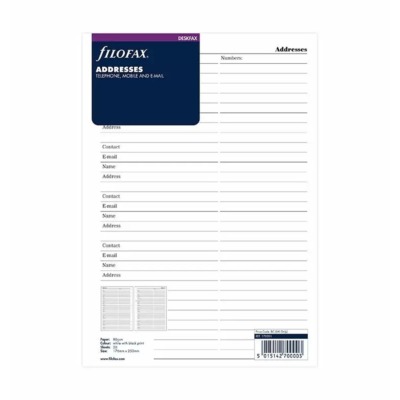 FILOFAX ΑΝΤΑΛΛΑΚΤΙΚΟ DESKFAX NAME/ADDRESS/TELEPHONE/EMAIL