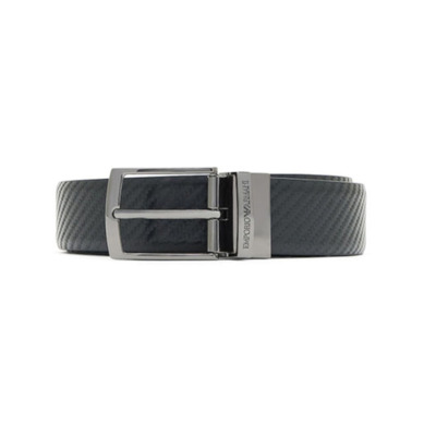 EMPORIO ARMANI ΔΕΡΜΑΤΙΝΗ ΖΩΝΗ ΜΑΥΡΗ - ΓΚΡΙ