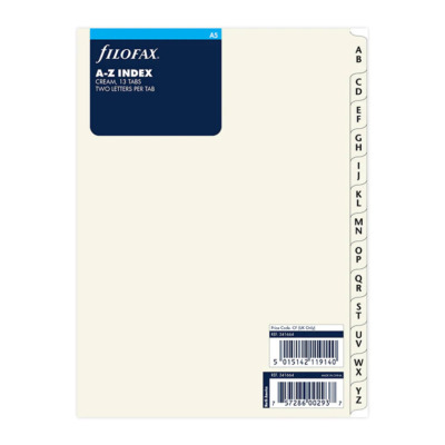 FILOFAX ΑΝΤΑΛΛΑΚΤΙΚΟ Α5 Α-Ζ ΕΥΡΕΤΗΡΙΟ - ΔΥΟ ΓΡΑΜΜΑΤΑ ΑΝΑ ΕΤΙΚΕΤΑ