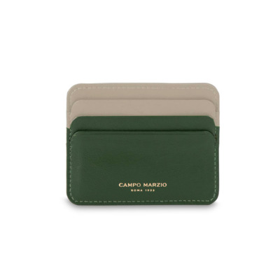 CAMPO MARZIO CINDY ΔΕΡΜΑΤΙΝΗ ΚΑΡΤΟΘΗΚΗ ΠΙΣΤΩΤΙΚΩΝ ΚΑΡΤΩΝ OLIVE GREEN-CREAM
