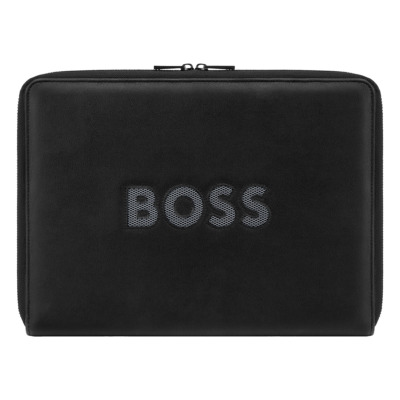 HUGO BOSS TRIGA ΝΤΟΣΙΕ ΣΥΝΕΔΡΙΩΝ Α4 ZIP ΜΑΥΡΟ