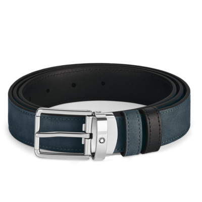 MONTBLANC EVERYDAY SUEDE ΔΕΡΜΑΤΙΝΗ ΖΩΝΗ ΜΠΛΕ-ΜΑΥΡΗ