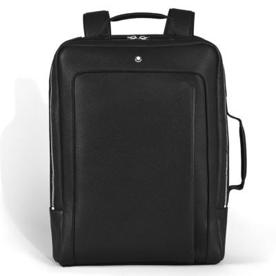 MONTBLANC COMPANION ΔΕΡΜΑΤΙΝΗ ΤΣΑΝΤΑ ΠΛΑΤΗΣ ΜΑΥΡΗ