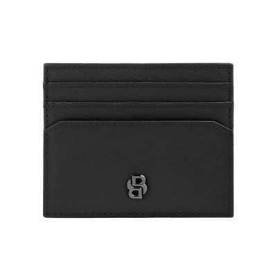 HUGO BOSS DOUBLE B SAFFIANO ΚΑΡΤΟΘΗΚΗ ΜΑΥΡΗ