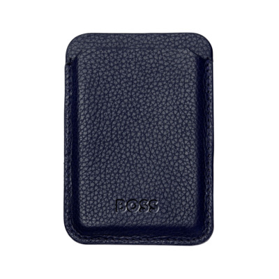 HUGO BOSS GRAINED MAGSAFE ΔΕΡΜΑΤΙΝΗ ΚΑΡΤΟΘΗΚΗ ΣΚΟΥΡΟ ΜΠΛΕ