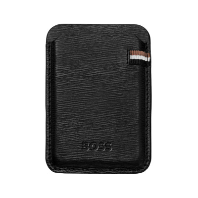 HUGO BOSS ICONIC MAGSAFE ΔΕΡΜΑΤΙΝΗ ΚΑΡΤΟΘΗΚΗ ΜΑΥΡΗ