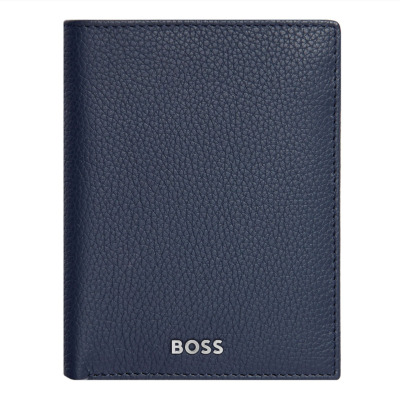 HUGO BOSS CLASSIC GRAINED ΔΕΡΜΑΤΙΝΟ ΠΟΡΤΟΦΟΛΙ ΣΚΟΥΡΟ ΜΠΛΕ