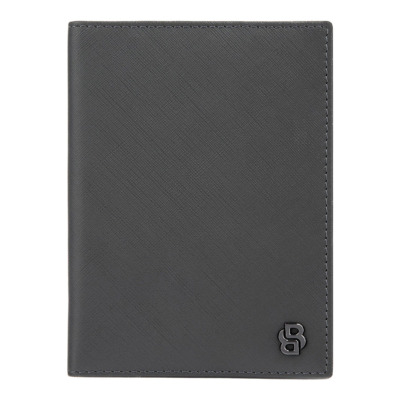 HUGO BOSS DOUBLE B SAFFIANO ΘΗΚΗ ΔΙΑΒΑΤΗΡΙΟΥ ΓΚΡΙ