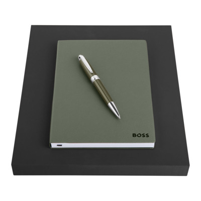 HUGO BOSS ΣΕΤ ΣΗΜΕΙΩΜΑΤΑΡΙΟ Α5 ΚΑΙ ΣΤΥΛΟ ΔΙΑΡΚΕΙΑΣ ΧΑΚΙ