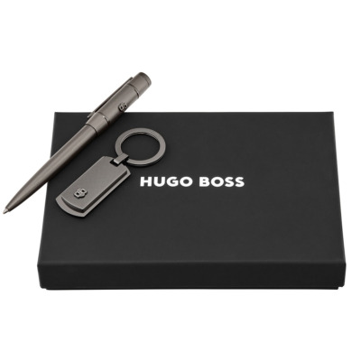 HUGO BOSS ΣΕΤ ΣΤΥΛΟ ΔΙΑΡΚΕΙΑΣ ΚΑΙ ΜΠΡΕΛΟΚ DIAMOND GUNMETAL