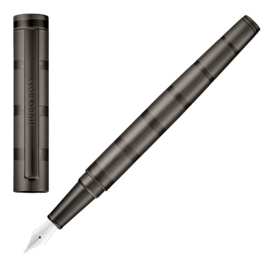 HUGO BOSS LOOP STRIPES ΠΕΝΑ ΓΡΑΦΗΣ GUNMETAL