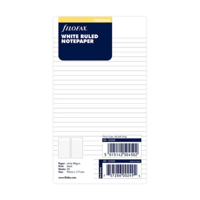 FILOFAX ΑΝΤΑΛΛΑΚΤΙΚΕΣ PERSONAL ΛΕΥΚΕΣ ΡΙΓΕ ΣΗΜΕΙΩΣΕΙΣ